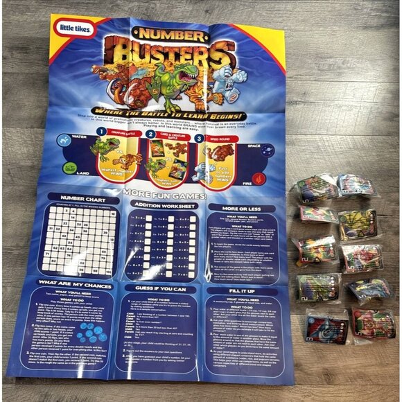 Little Tikes Number Busters Game Posters Figures Lot Monsters‎ Cards Set of 10 - Picture 2 of 12